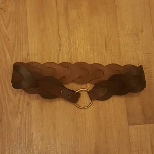 Brown Leather Statement Belt belt